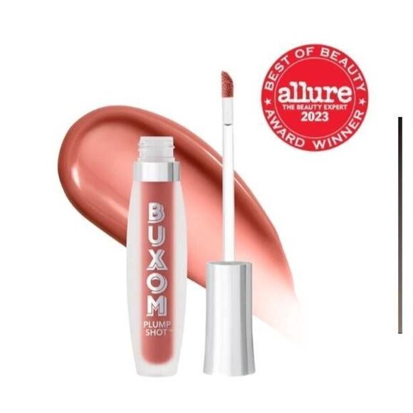 NIB~Buxom Cosmetics Plump Shot Sheer Tint Collagen Infused Lip Serum~Plush Peach - Picture 2 of 6